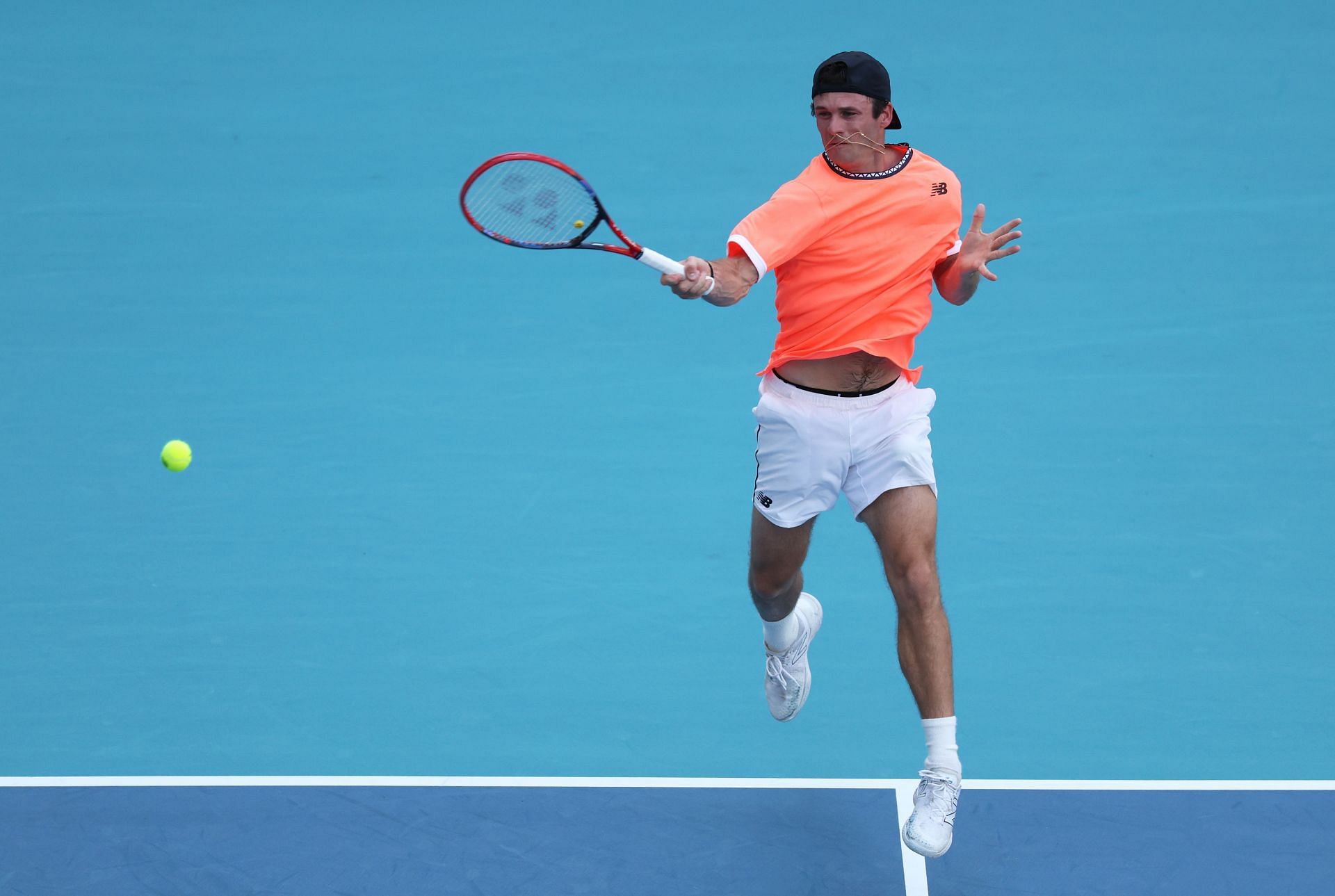 Tommy Paul in action at the Miami Open