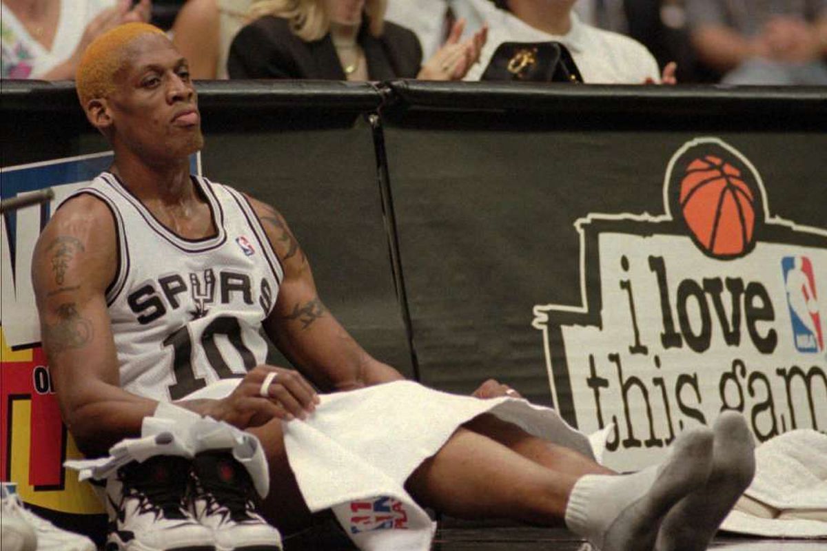 NBA Throwback - Dennis Rodman playing for the San Antonio Spurs
