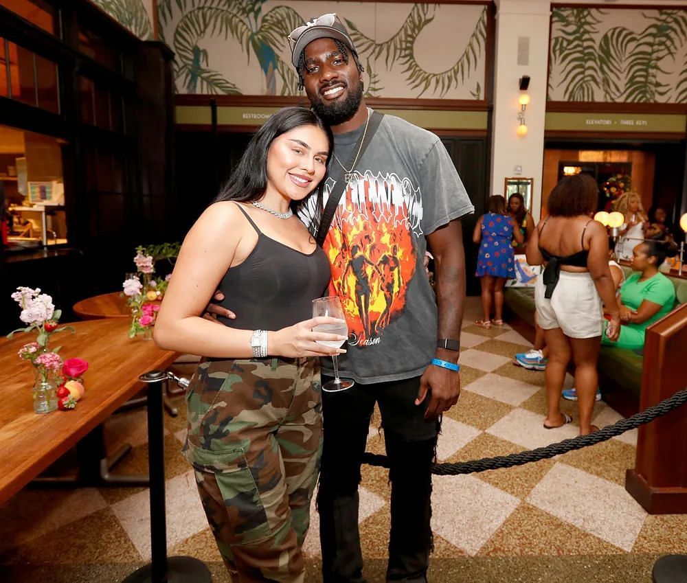 New Orleans Saints tight end Juwan Johnson will finally have a child with wife Chanen (image via Tyler Kaufman for Getty/Uptown Magazine)