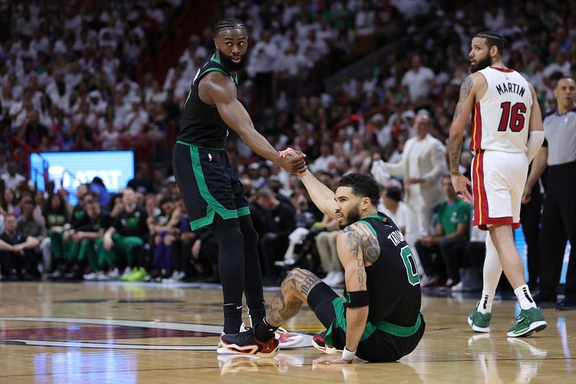 Celtics sobrevivem contra Heat na NBA, e Tatum vai à loucura