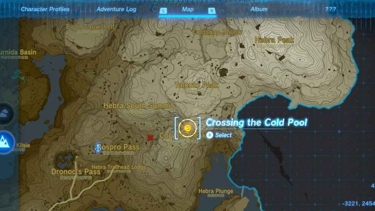 Location of Talonto Peak Cave in the Legend of Zelda Tears of the Kingdom (Image via Nintendo)