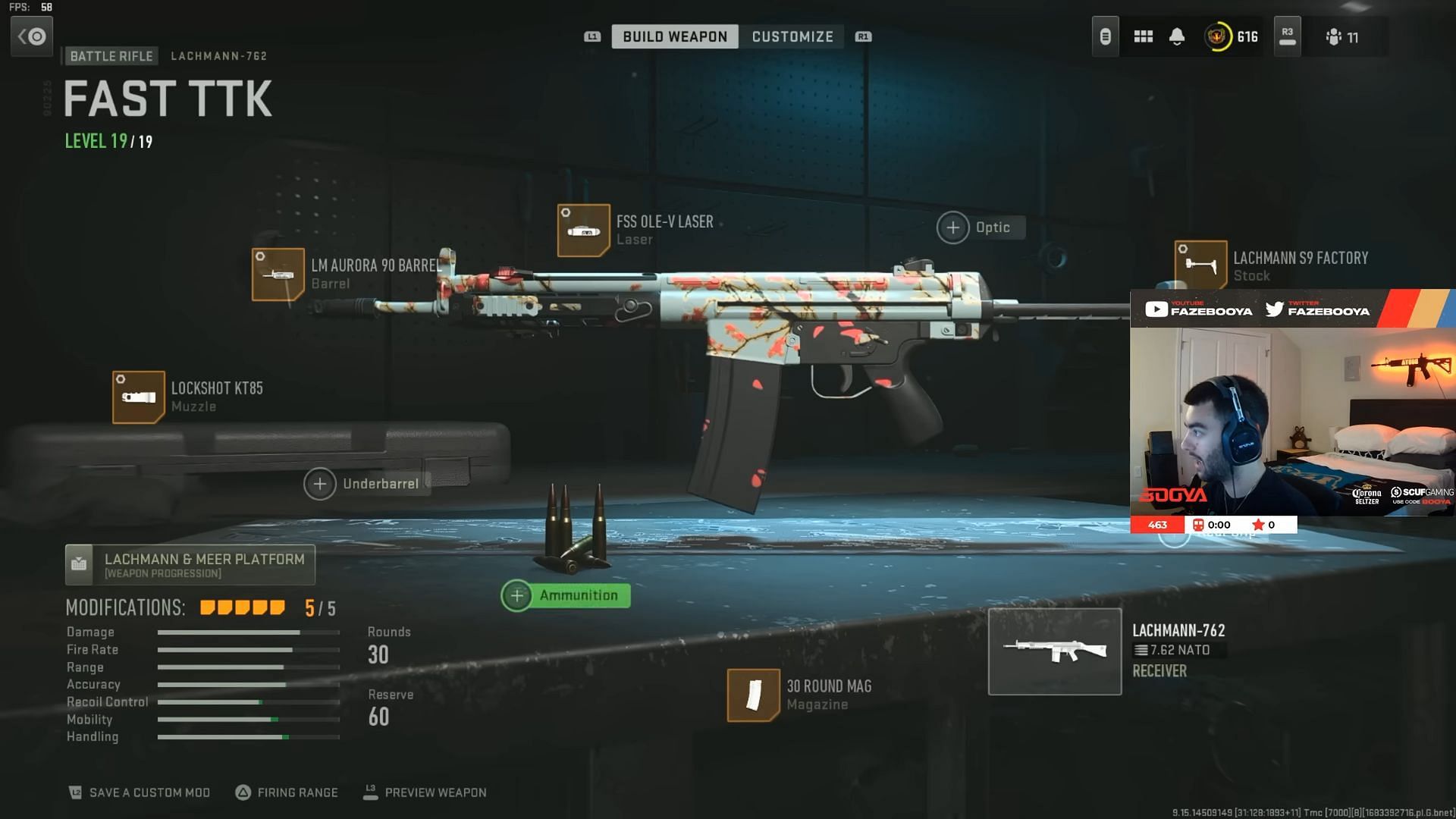 Lachmann-762 loadout in Warzone 2 (Image via YouTube/FaZe Booya)