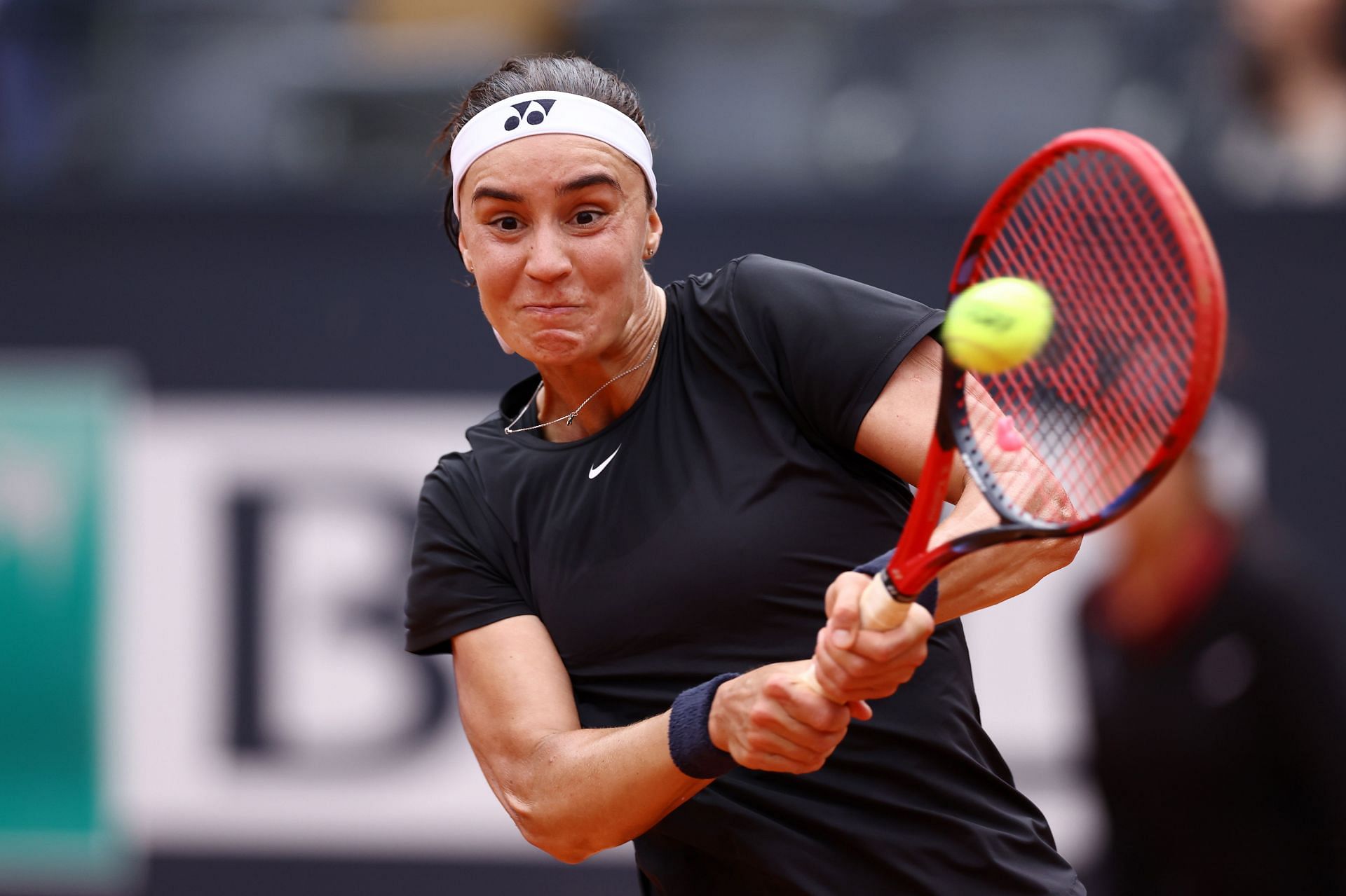 Anhelina Kalinina during her match against Veronika Kudermetova at the Italian Open