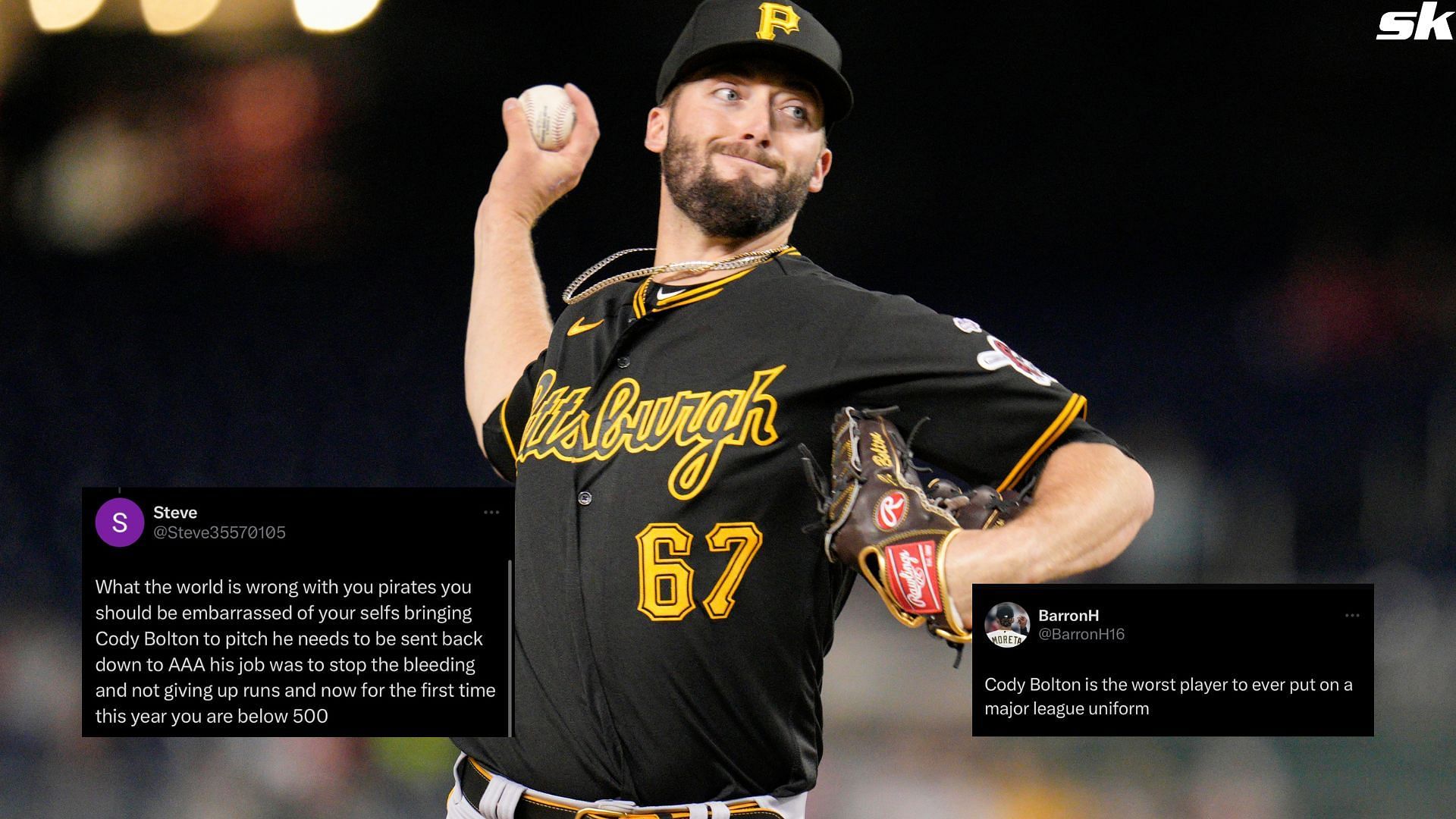 Cody Bolton of the Pittsburgh Pirates pitches against the Washington Nationals during his MLB debut