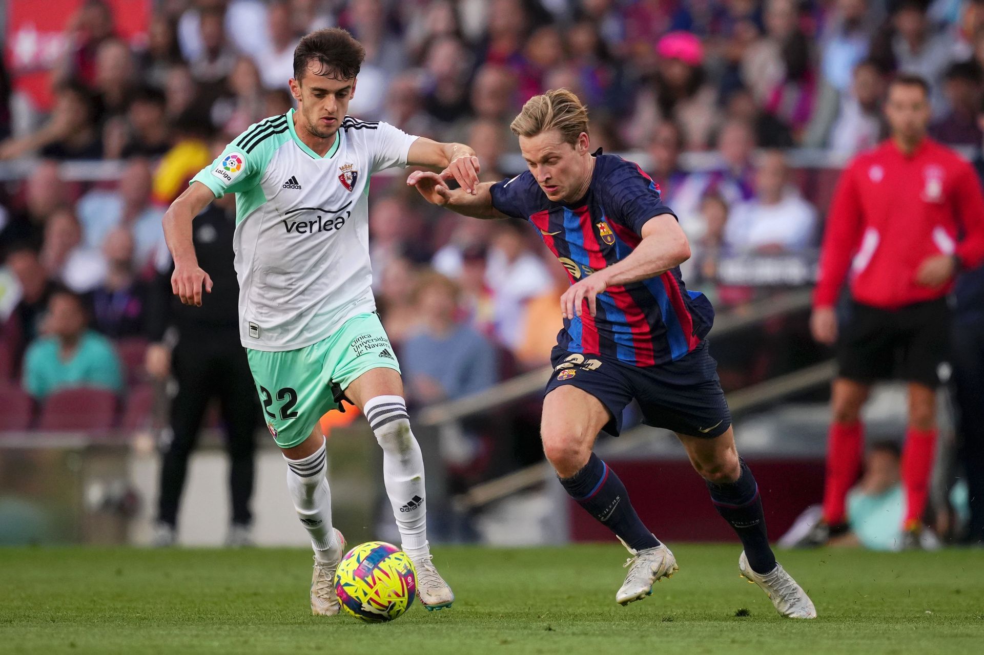 De Jong (right) was a bright spot for Barca.