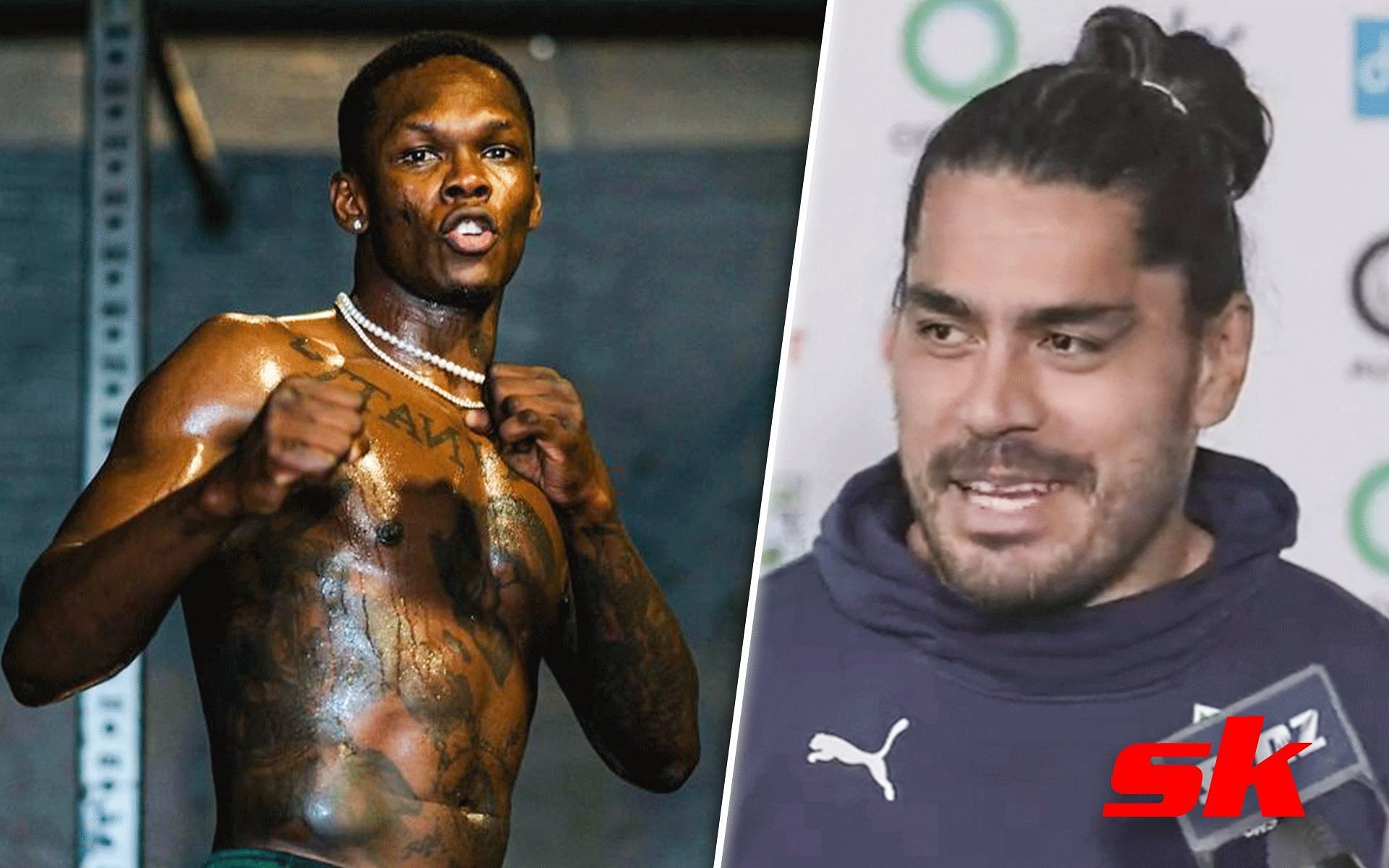 Israel Adesanya (Left); Tohu Harris (Right) [*Image courtesy: left image via @stylebender Instagram; right image via News Hub]