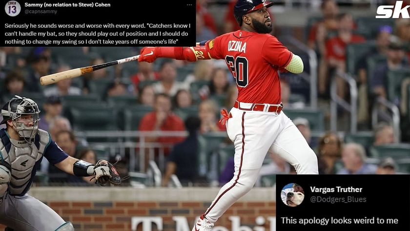 Baseball fans respond as Marcell Ozuna defends his long backswing that has  hit several MLB catchers: He sounds worse and worse with every word