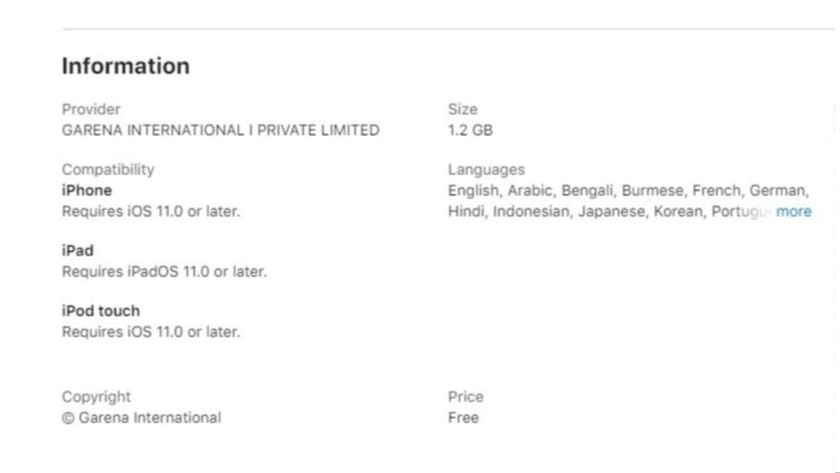 Free Fire OB40 update download size for Android and iOS (MAX version)