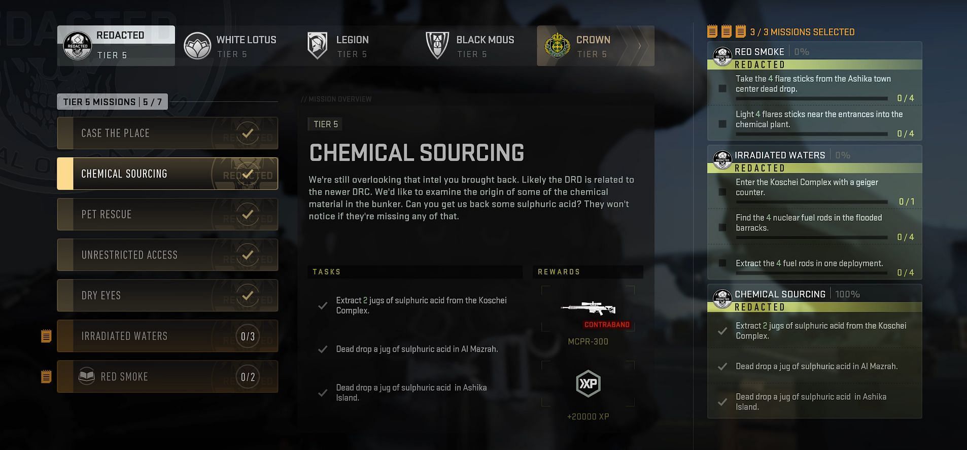 Tier 5 Redacted Dmz:Chemical Sourcing (Image Via Activision)