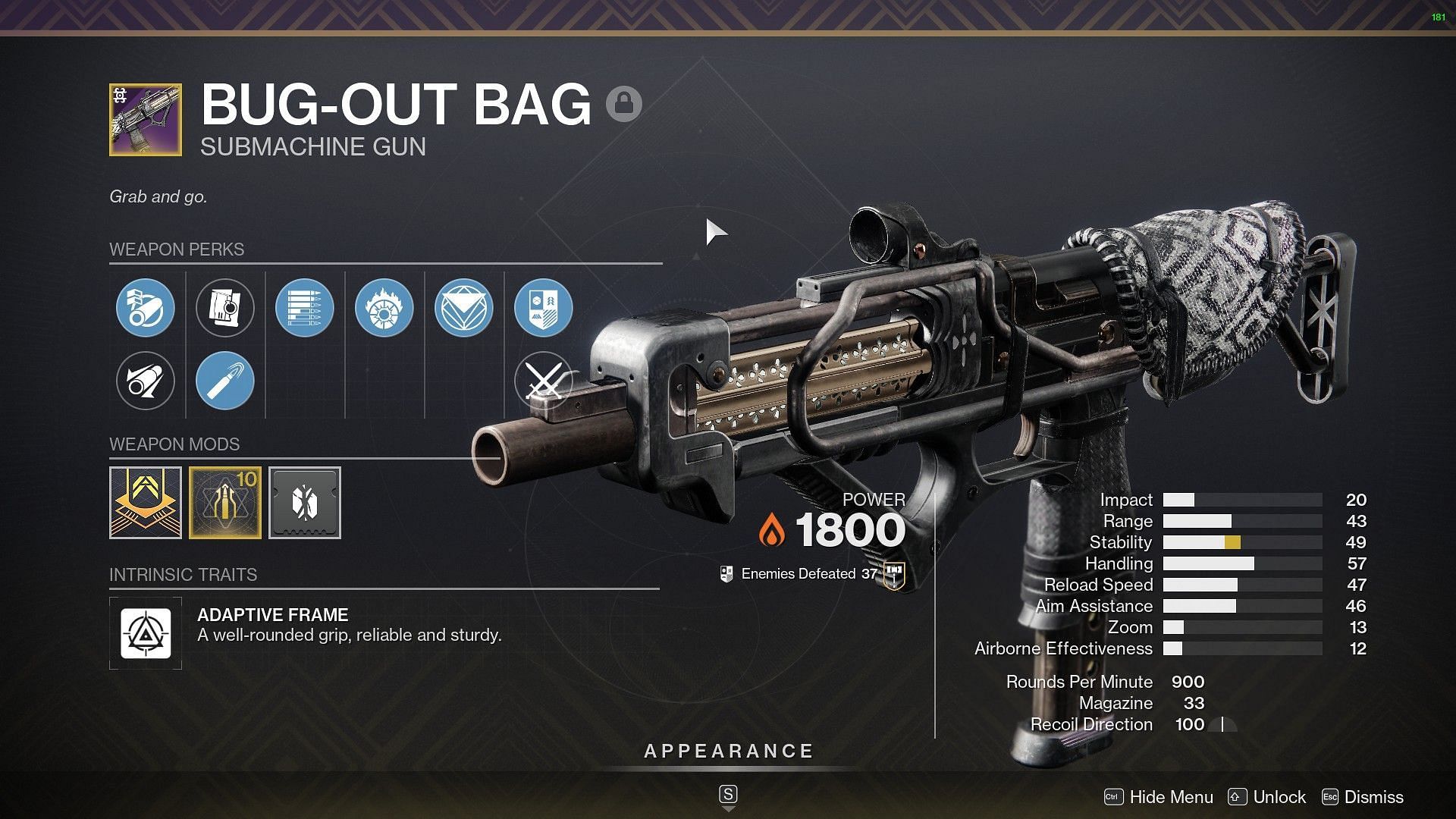 Bug-Out Bag (Image via Destiny 2)