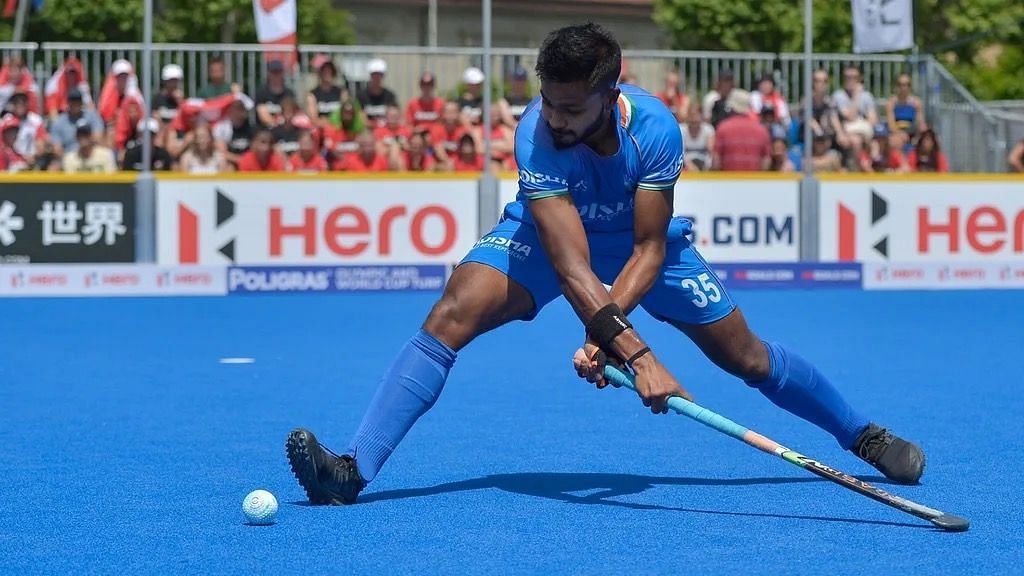 Mohammed Raheel in action. (Picture credits: Hockey India)