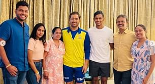 [Pictures] Matheesha Pathirana’s family appear thrilled after meeting CSK captain MS Dhoni ahead of IPL 2023 final