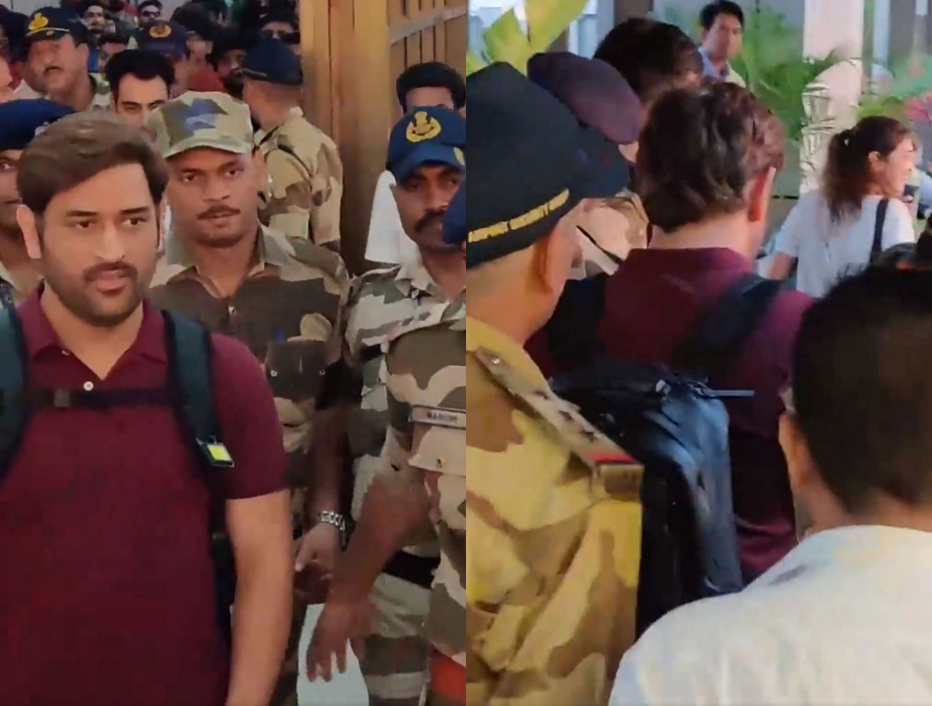 MS Dhoni at Ahmedabad airport on Tuesday. 