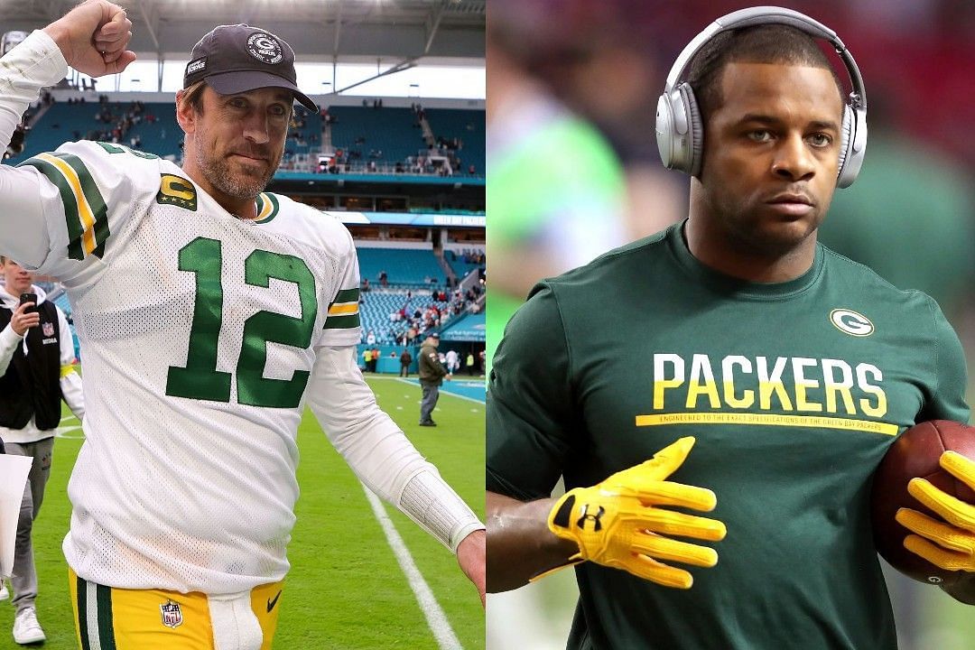 Aaron Rodgers, left, Randall Cobb, right 