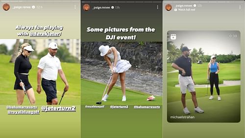 Moments from Derek Jeter's charity event shared by Paige Spiranac on Instagram