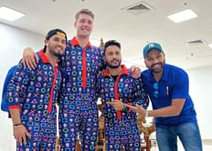 "Jumpsuit’s back, alright!"- Rohit Sharma poses with his MI teammates