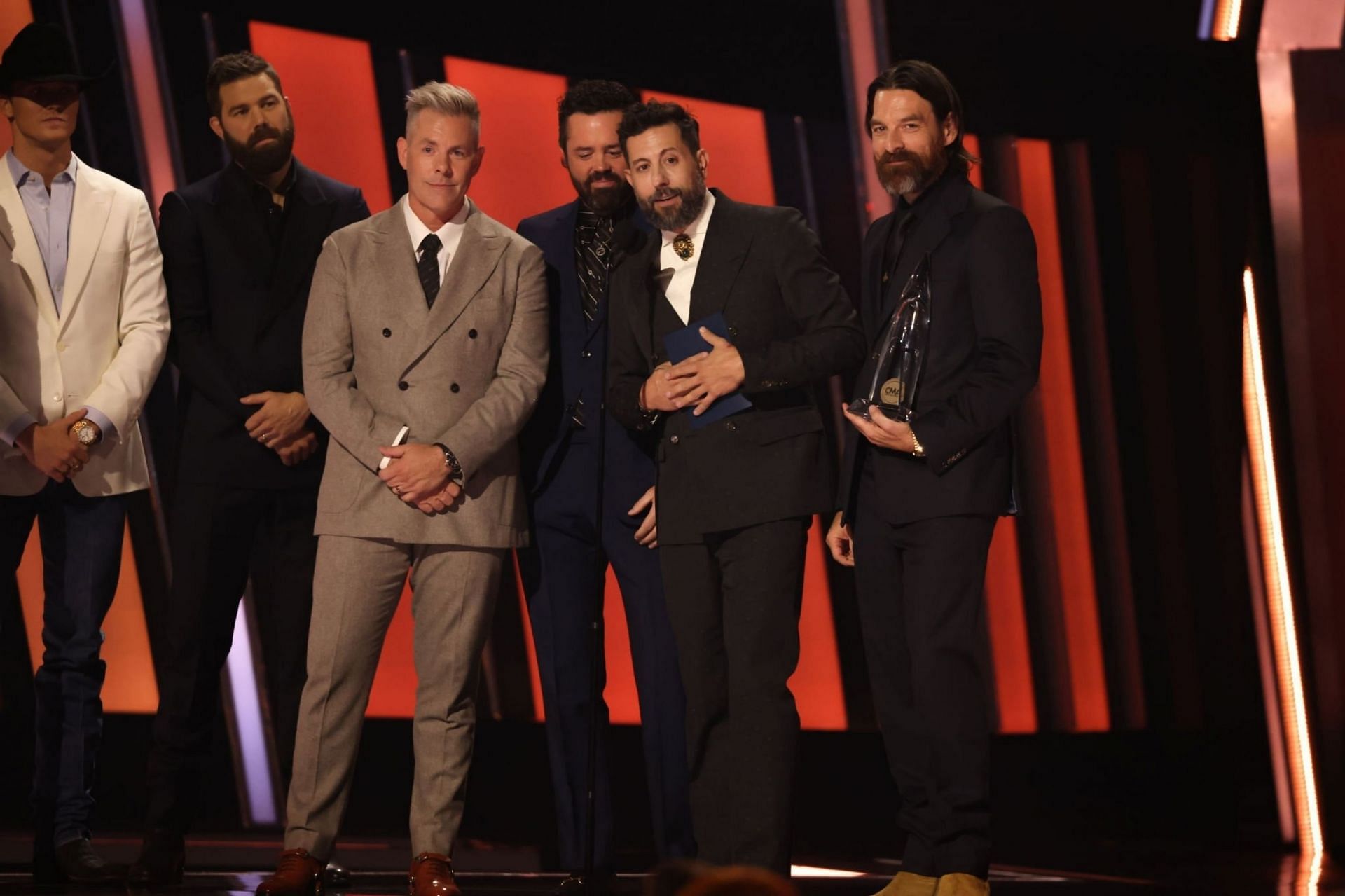  Old Dominion accept the Vocal Group of the Year award onstage at the 56th Annual CMA Awards at Bridgestone Arena on November 09, 2022 in Nashville, Tennessee (Image via Getty Images)