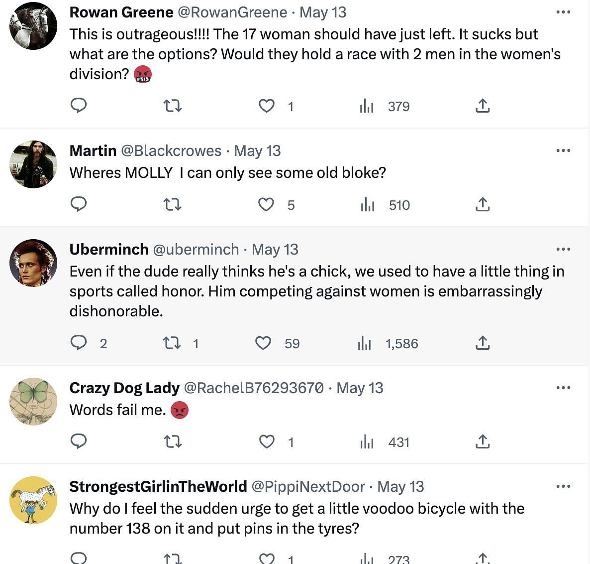 Social media users bash transgender cyclist Molly as she comes first in the women&#039;s race in Cascade Gravel Grinder: Reactions explored. (Image via Twitter)