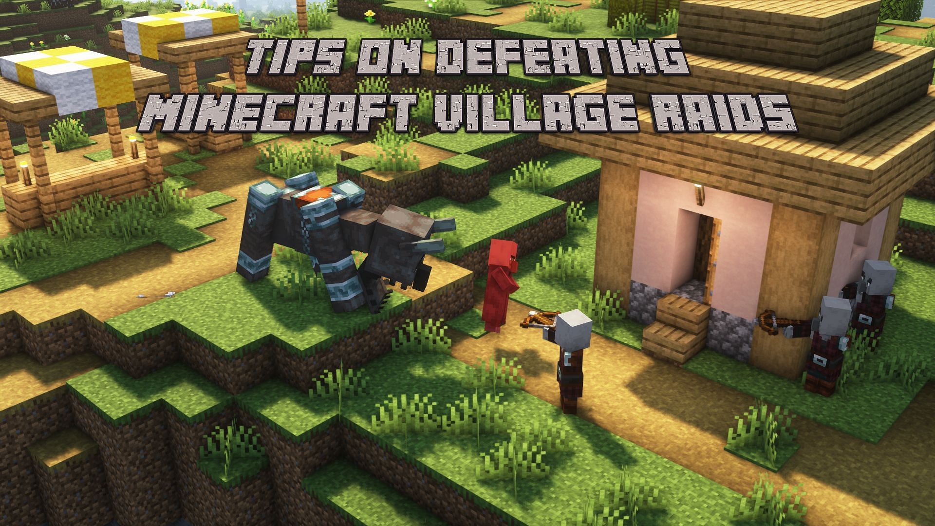 A village under a raid (Image via Mojang)
