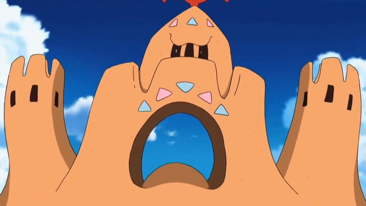 Palossand as shown in the anime (Image via The Pokemon Company)