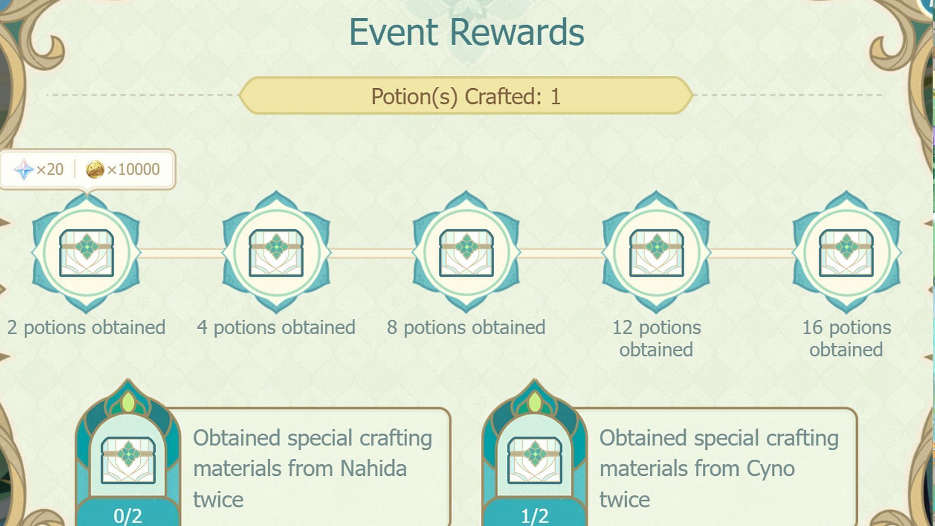 The web event rewards can be collected by clicking on the chest icon (Image via HoYoverse)