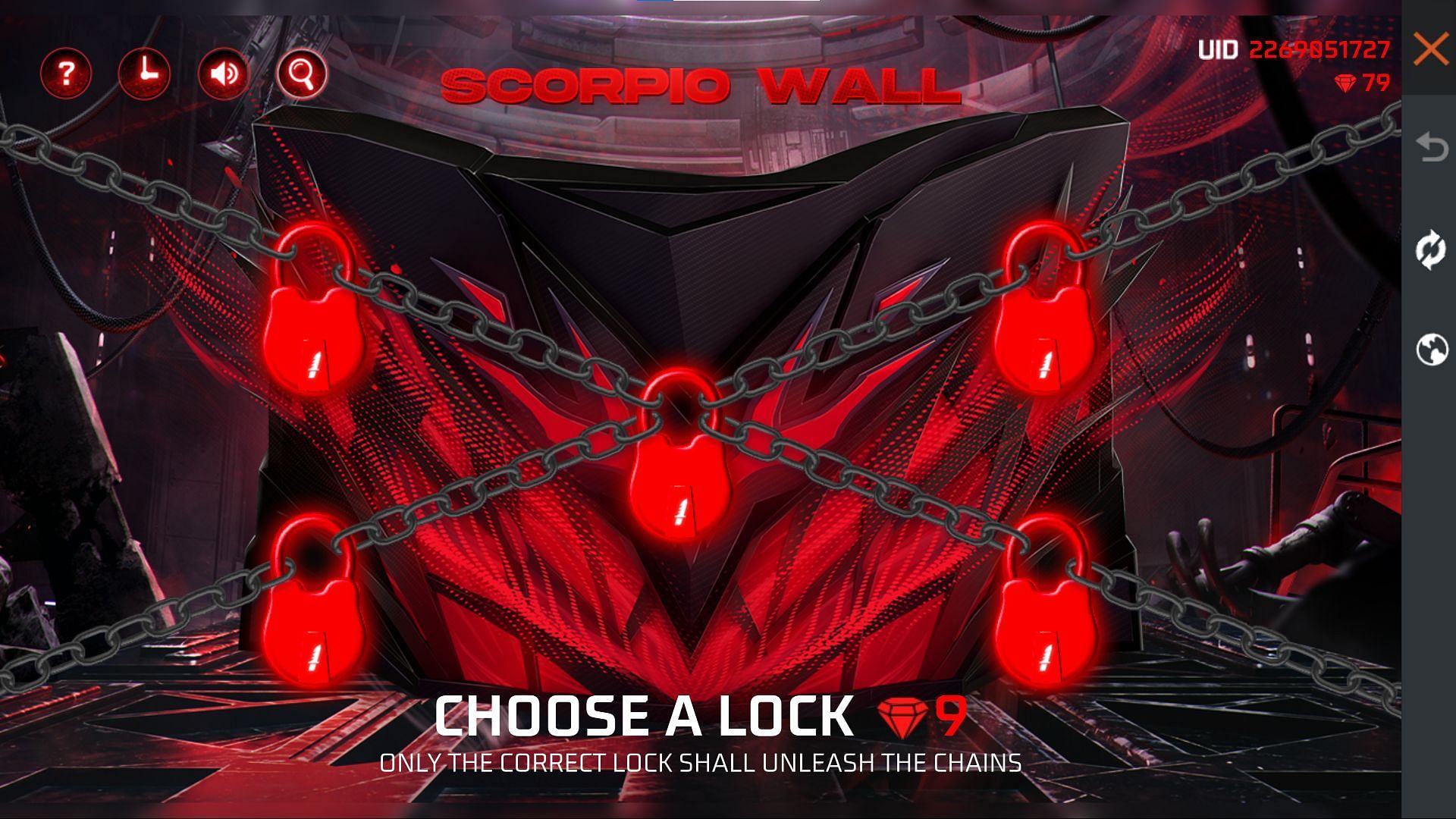 Pick one lock to receive items at random (Image via Garena)