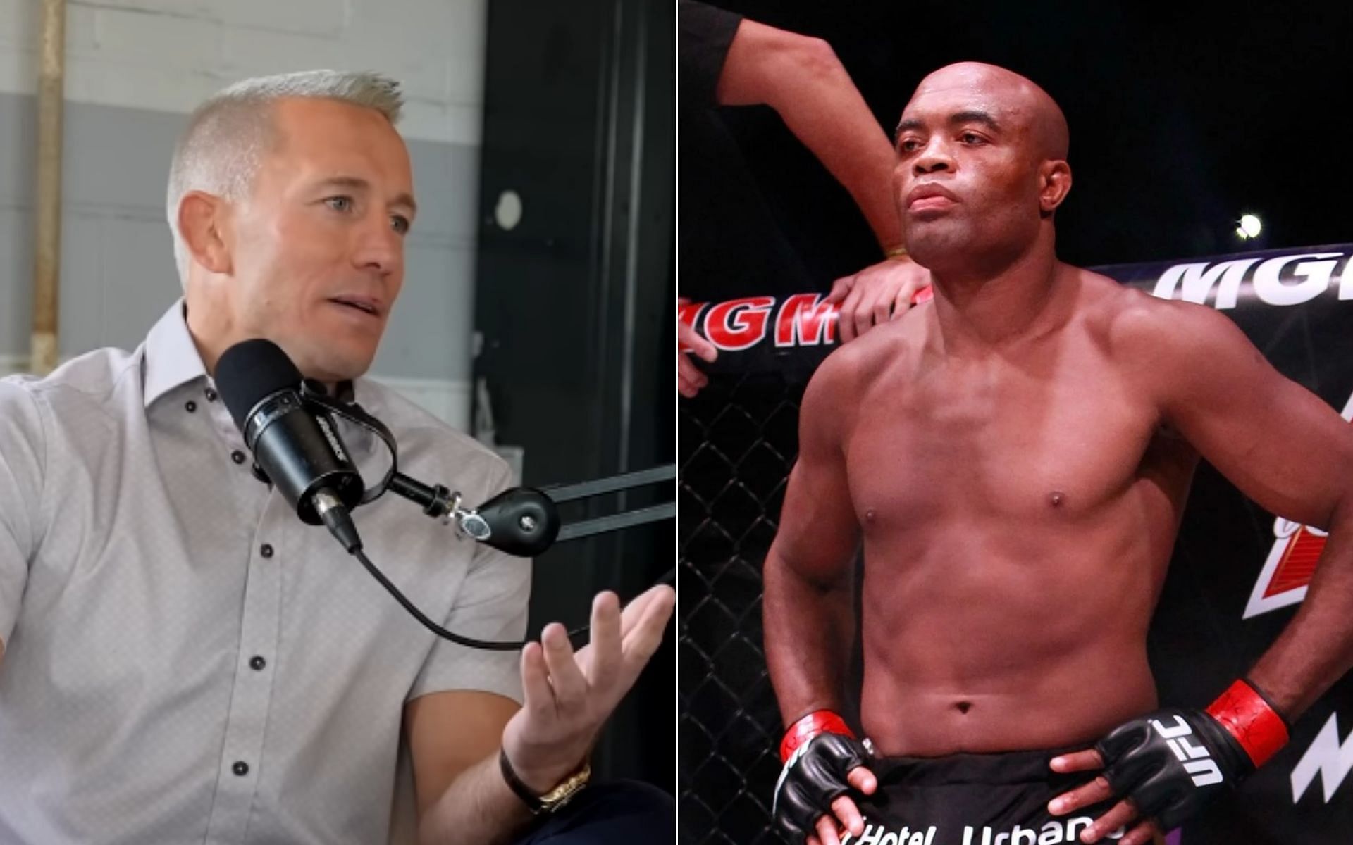 Georges St-Pierre [Left], and Anderson Silva [Right] [Photo credit: FULL SEND PODCAST - YouTube]
