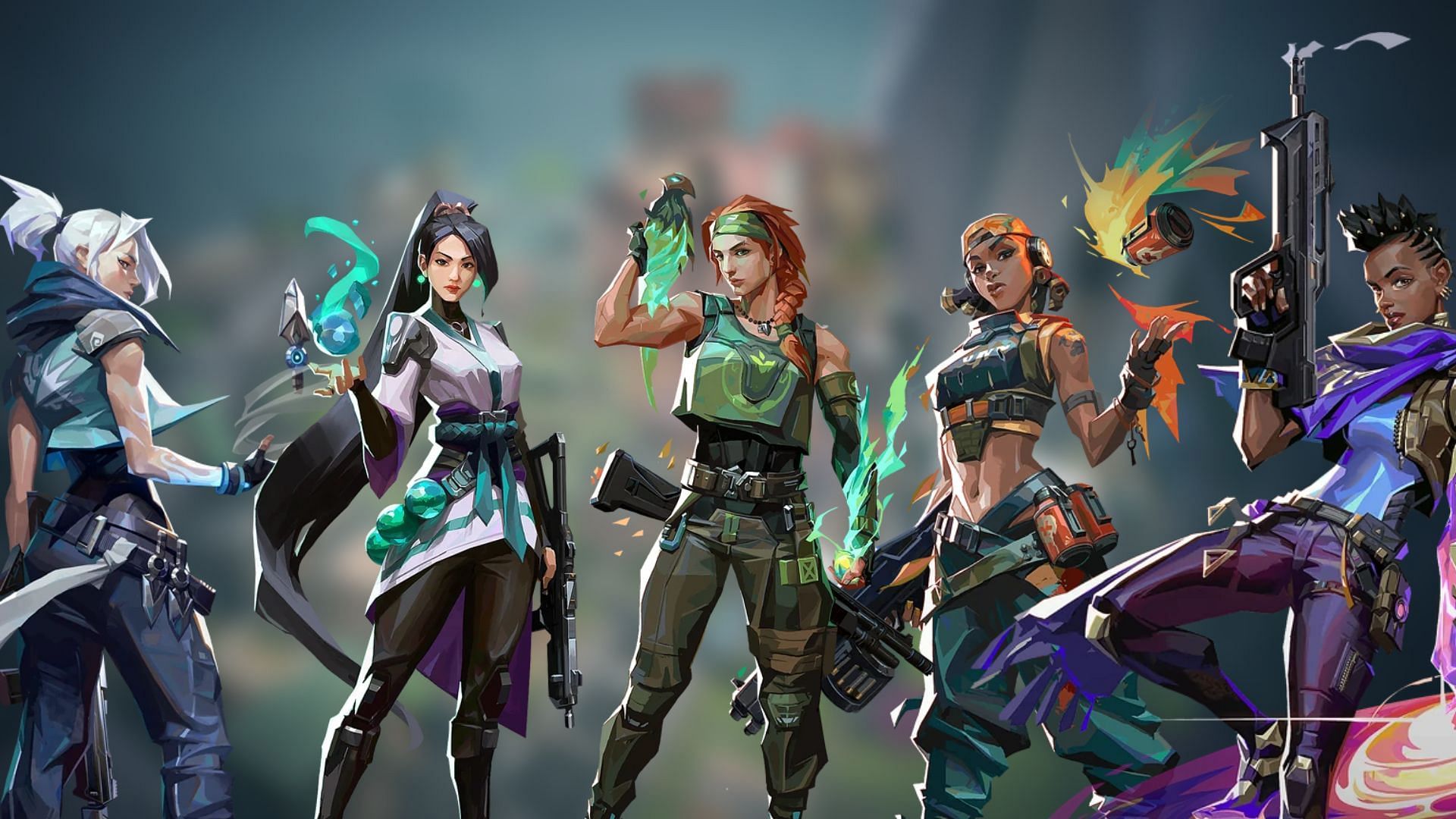 Skye, Sage, Jett, Raze, and Astra (image via Riot Games and Sportskeeda)