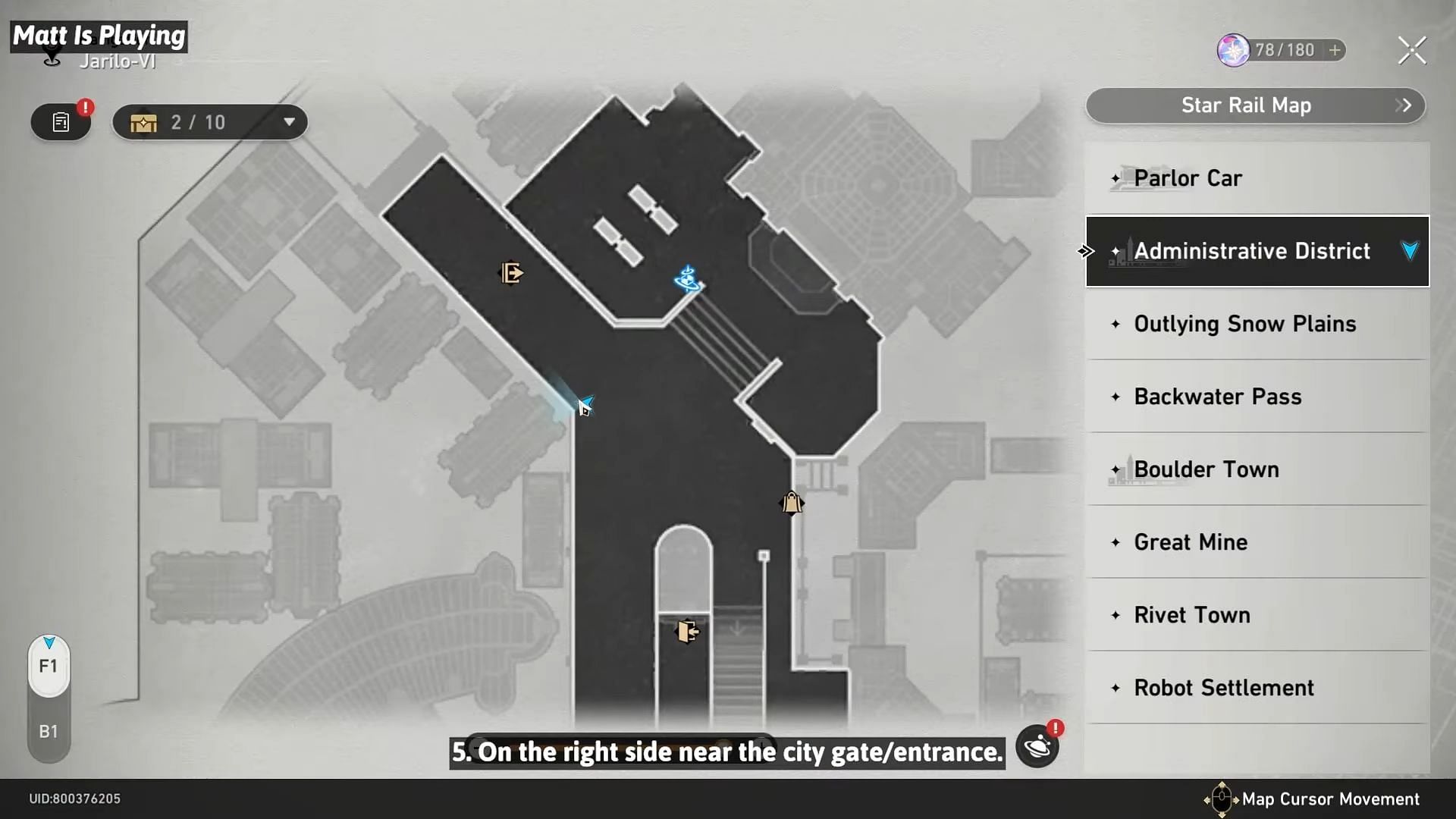 The location of the fifth wanted poster in the in-game map (Image via YouTube/Matt is Playing)