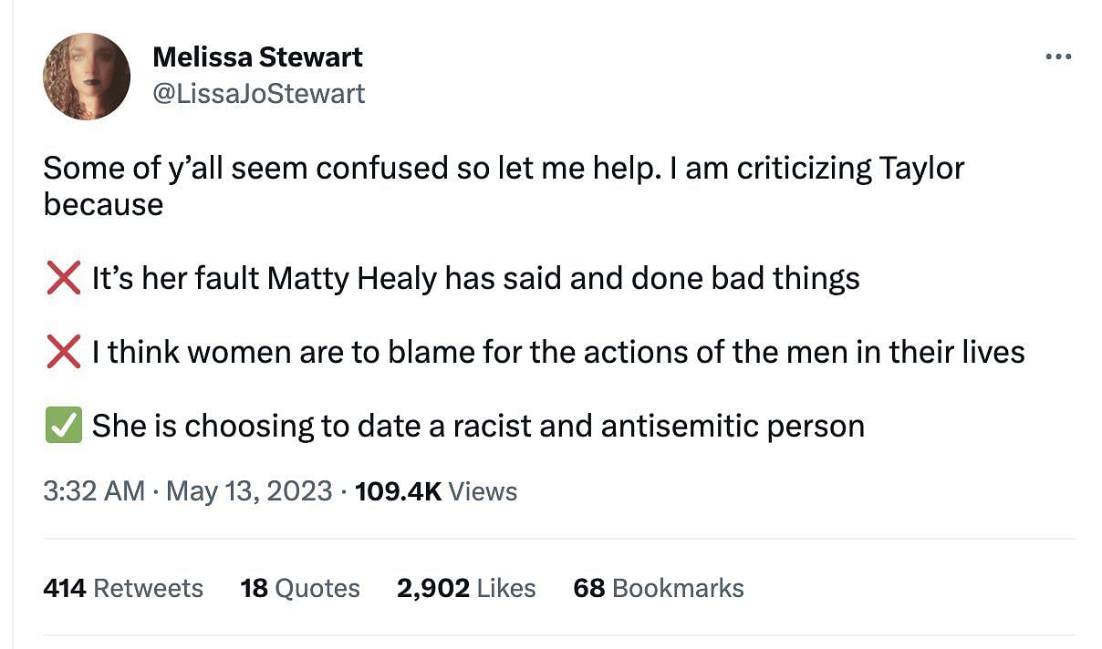 Social media users call out Matty for his racial comments (Image via Twitter)