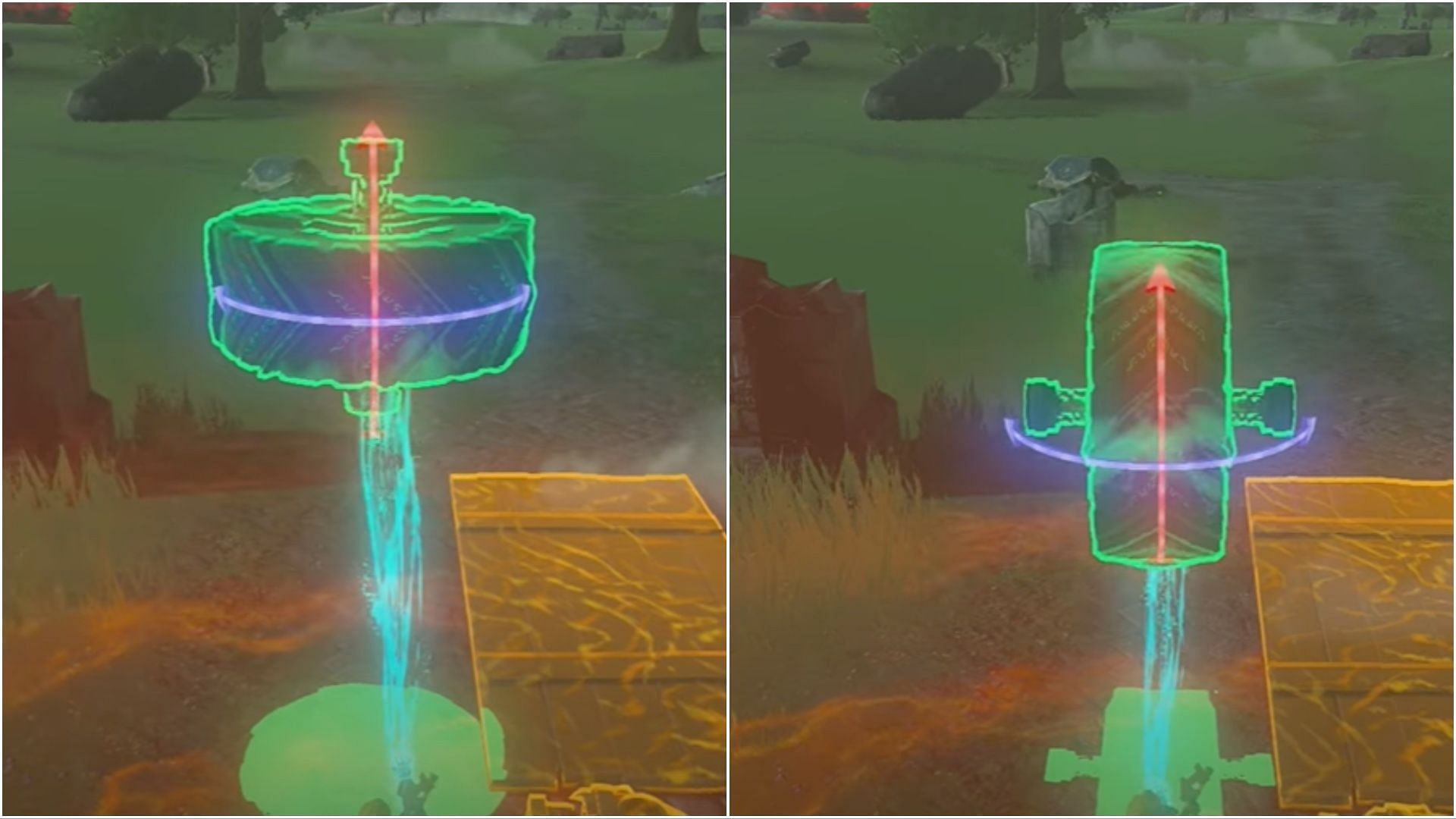 Use your Ultrahand power to align these materials (Image via YouTube/ Kibbles Gaming)