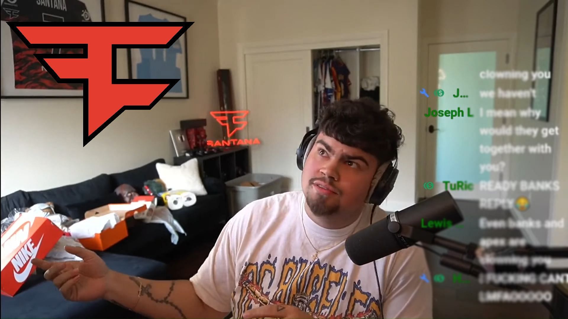 FaZe Santana on OG members not doing enough for the Clan (Image via TheBoiSantana/Twitch)