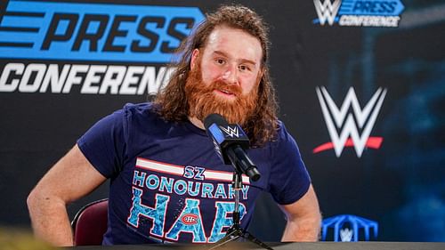 Sami Zayn at a press conference