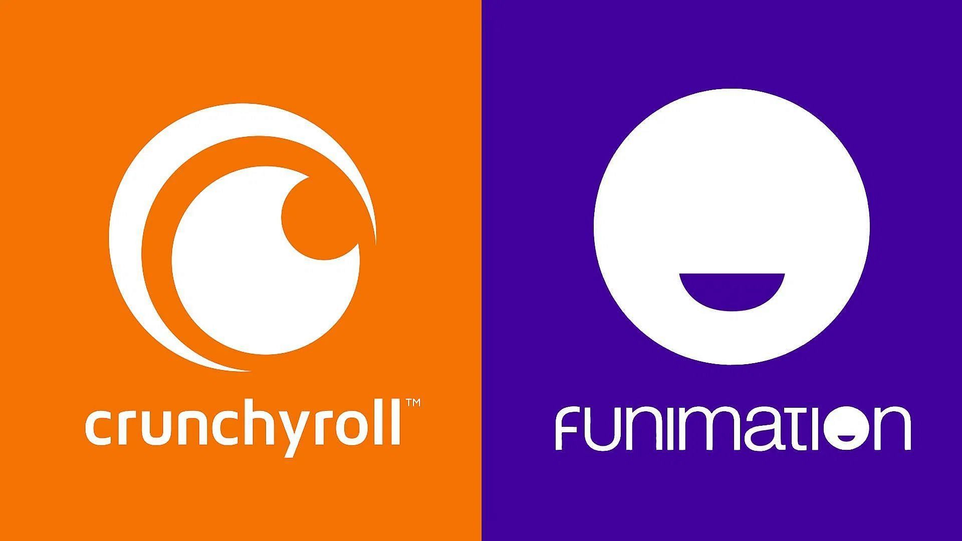 Funimation and Crunchyroll logos (Image via Funimation and Crunchyroll)