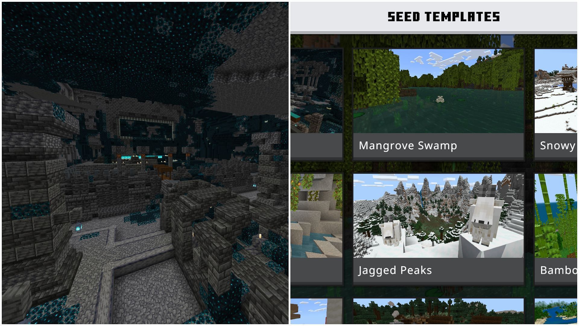 Seed Templates or picker is a feature that lets you pick pick any random location and spawn you near the biome or structure in Minecraft (Image via Sportskeeda)