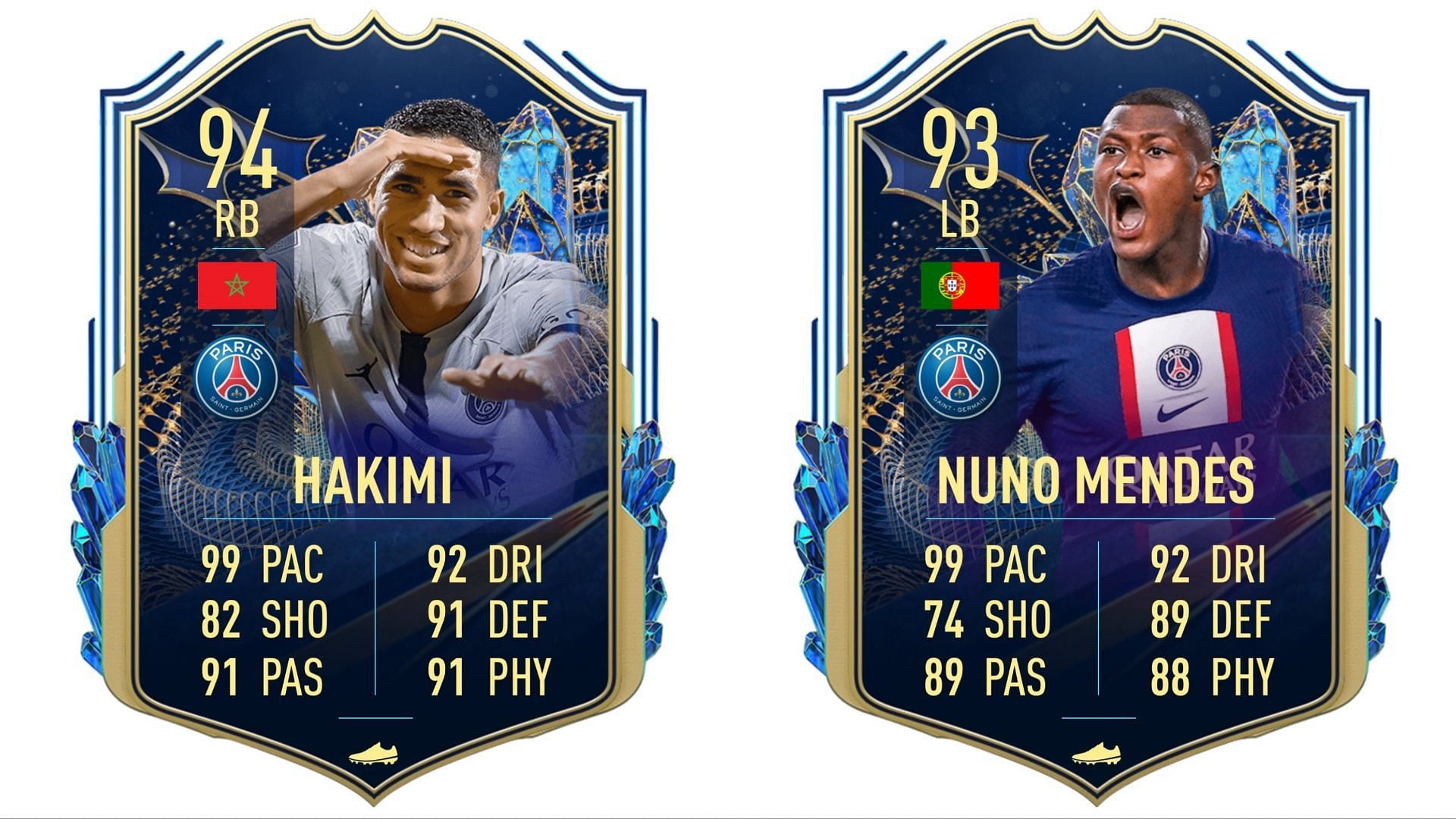 TOTS Hakimi and Mendes have been leaked (Images via Twitter/FIFA23Leaked_)