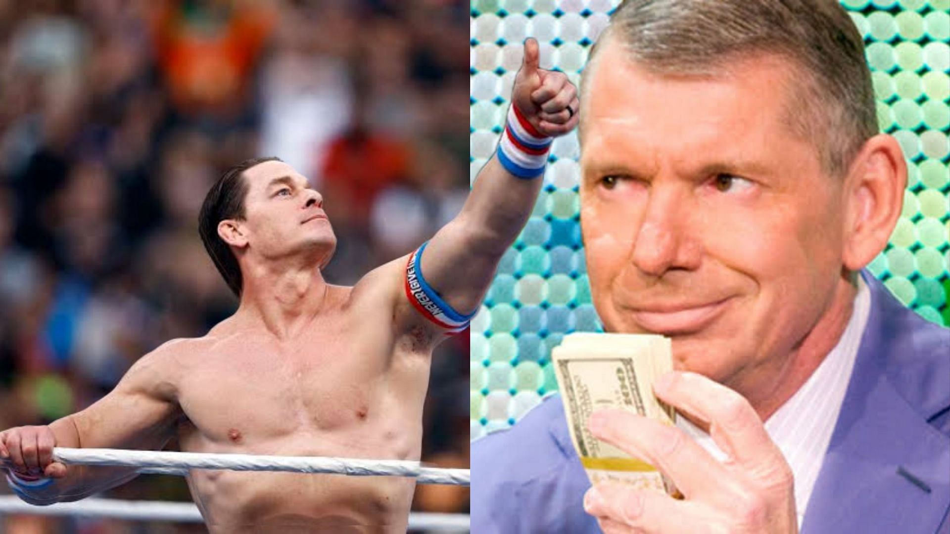 John Cena (L); Vince McMahon (R).
