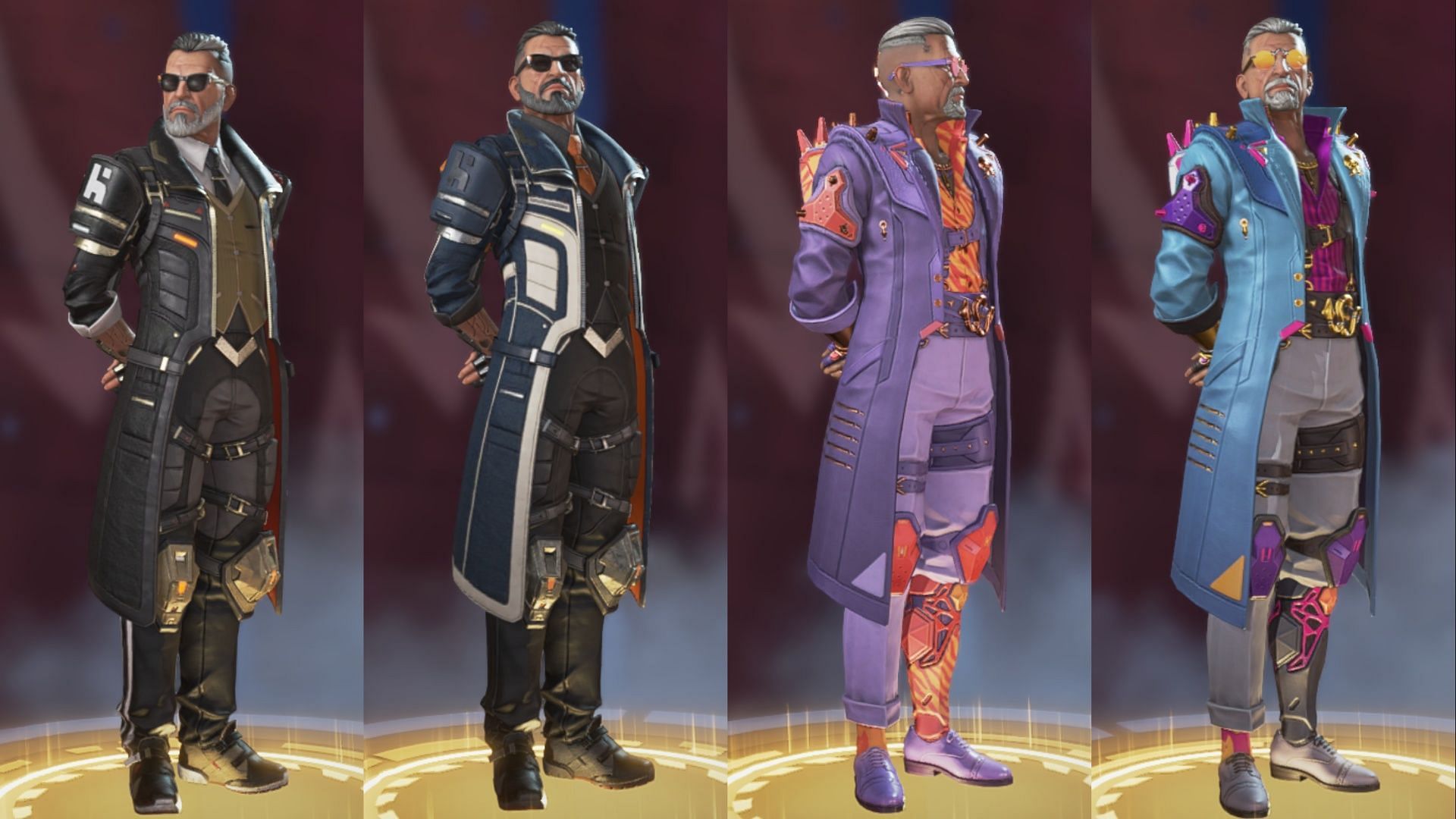 All available legendary skins for Ballistic in Apex Legends (Image via EA)