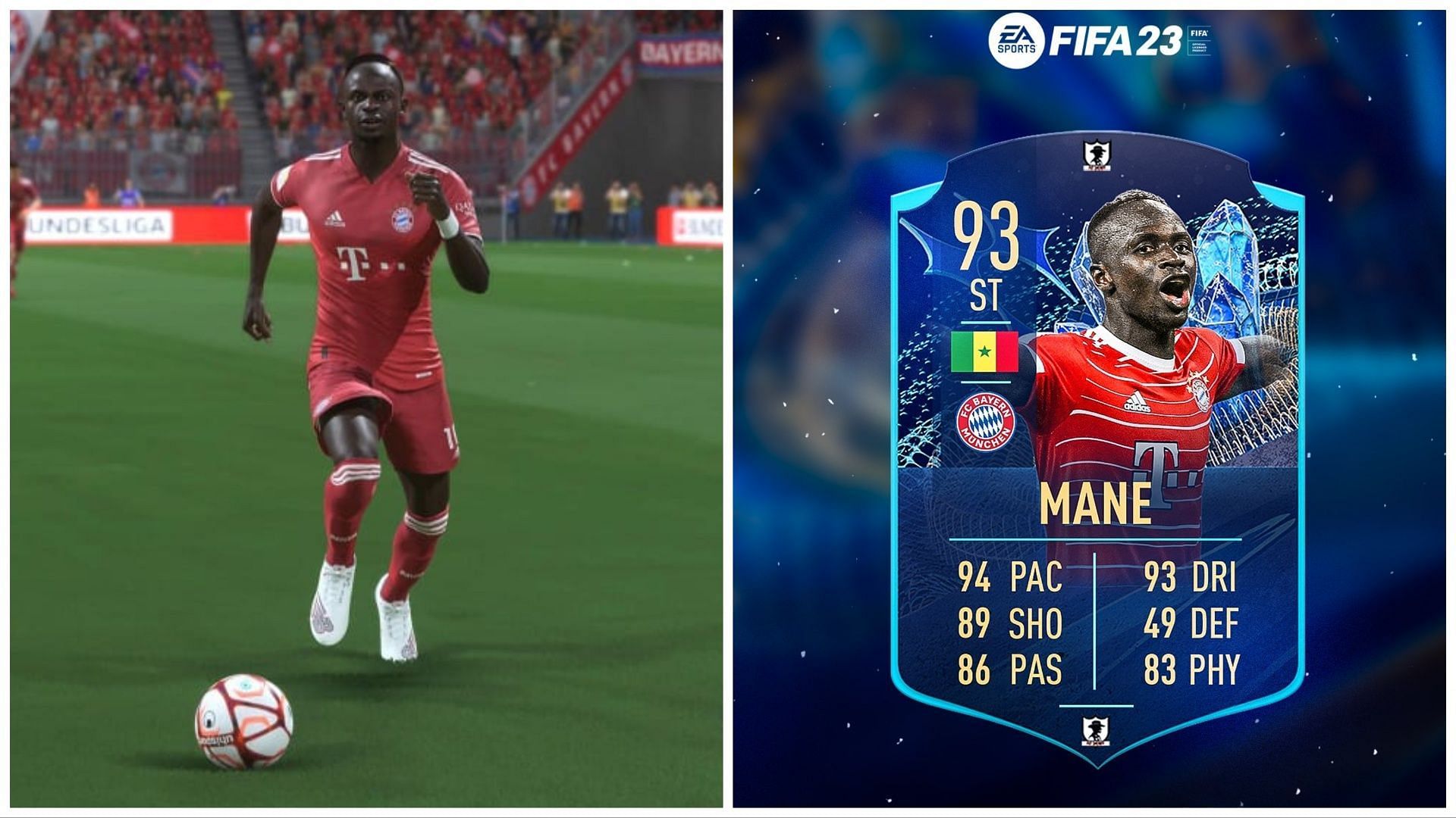 TOTS Moments Mane has been leaked (Images via EA Sports and Twitter/FUT Sheriff)