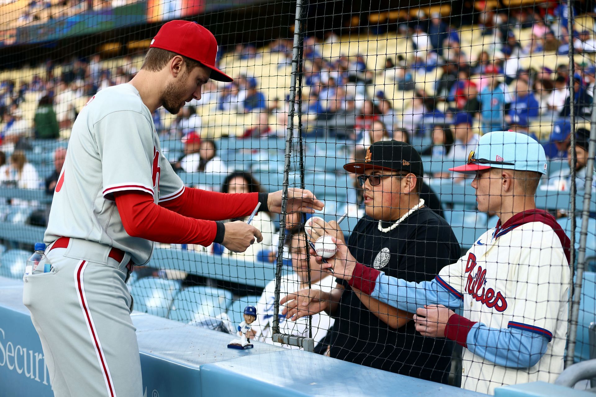 Trea Turner of the Los Angeles Dodgers looks on prior to the game