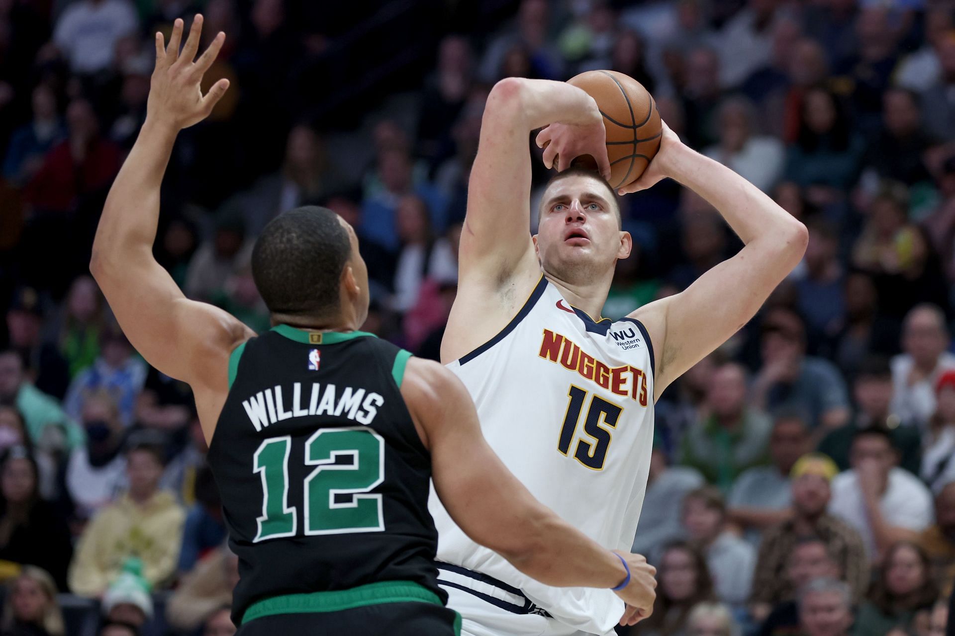 Jokic would be fantastic in Boston (Image via Getty Images)