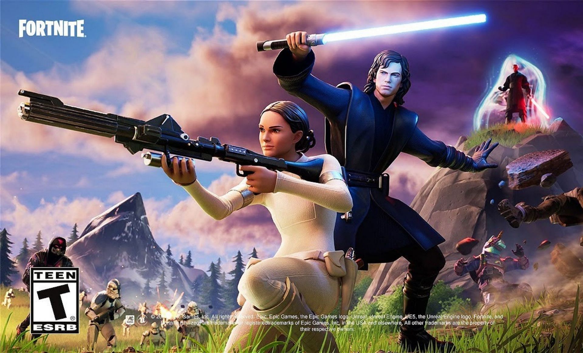 Land during Find the Force (Image via Fortnite on YouTube)