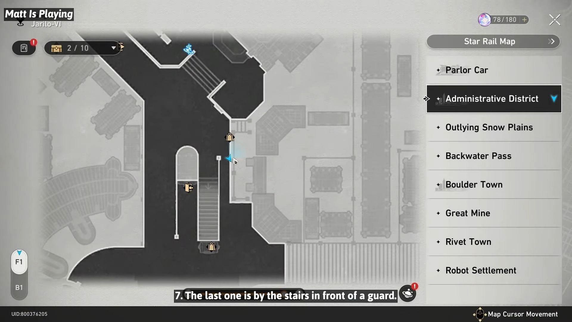 The location of the final wanted poster in the in-game map (Image via YouTube/Matt is Playing)