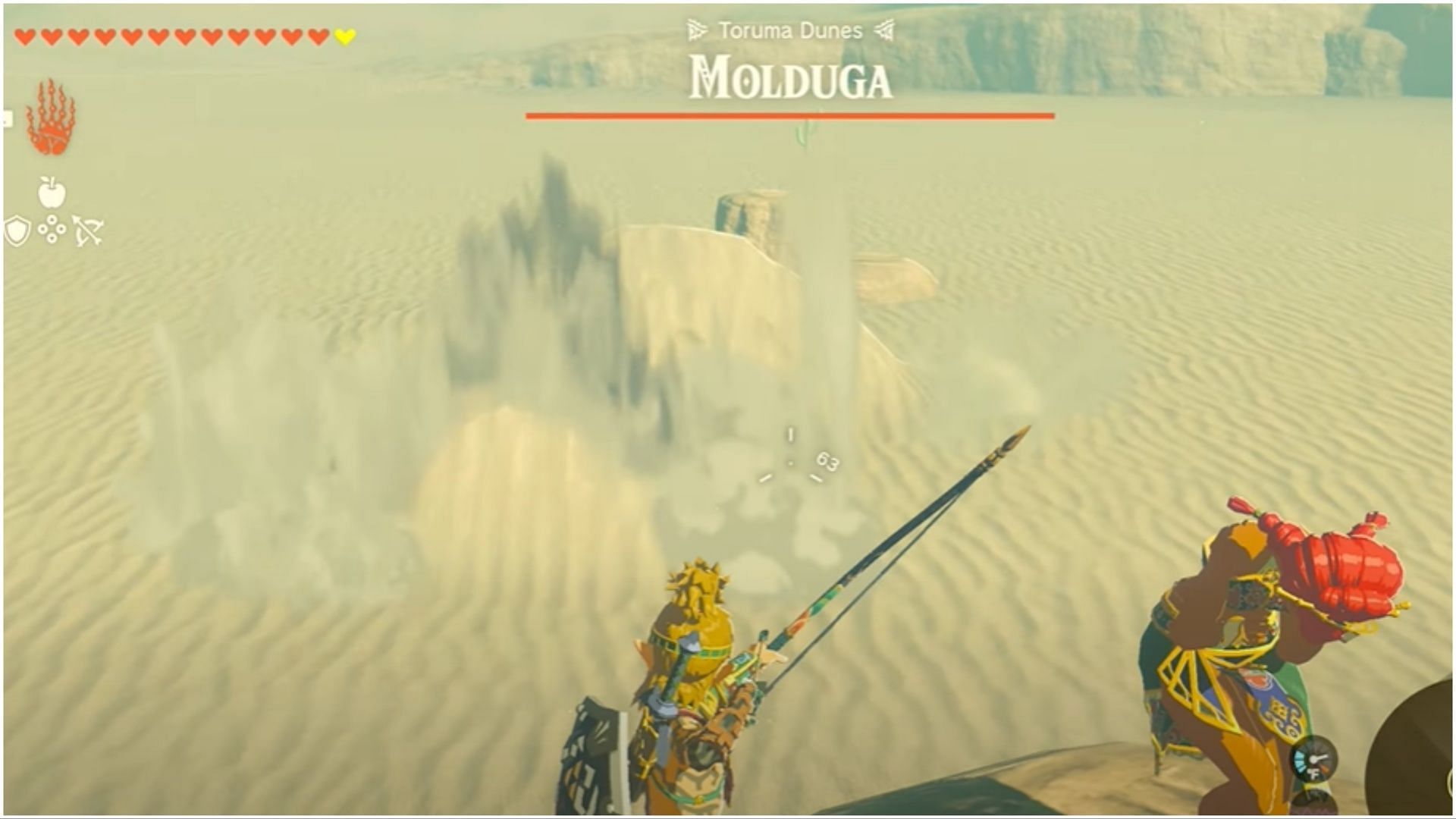 Molduga possesses the remarkable capability of swiftly maneuvering underground (Image via The Legend of Zelda Tears of the Kingdom)