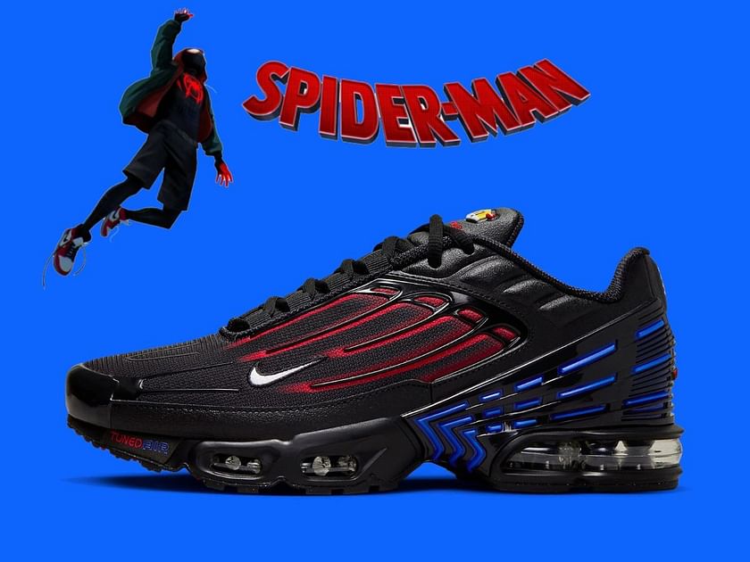 The Black Nike Air Max Plus 3 Is Given Red And Blue Accents