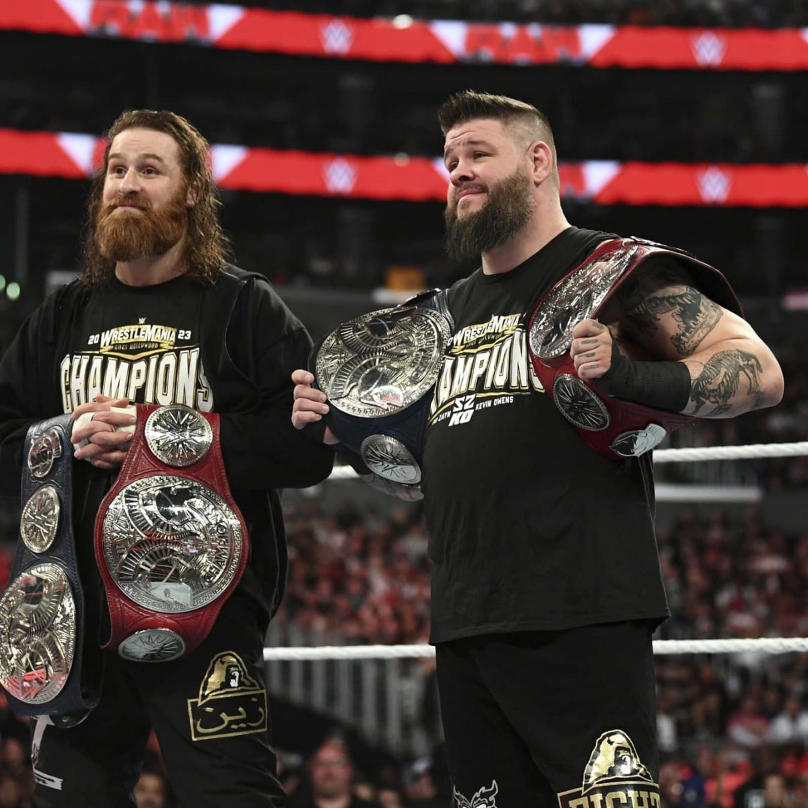 Owens and Zayn won the Undisputed titles at WrestleMania 39.