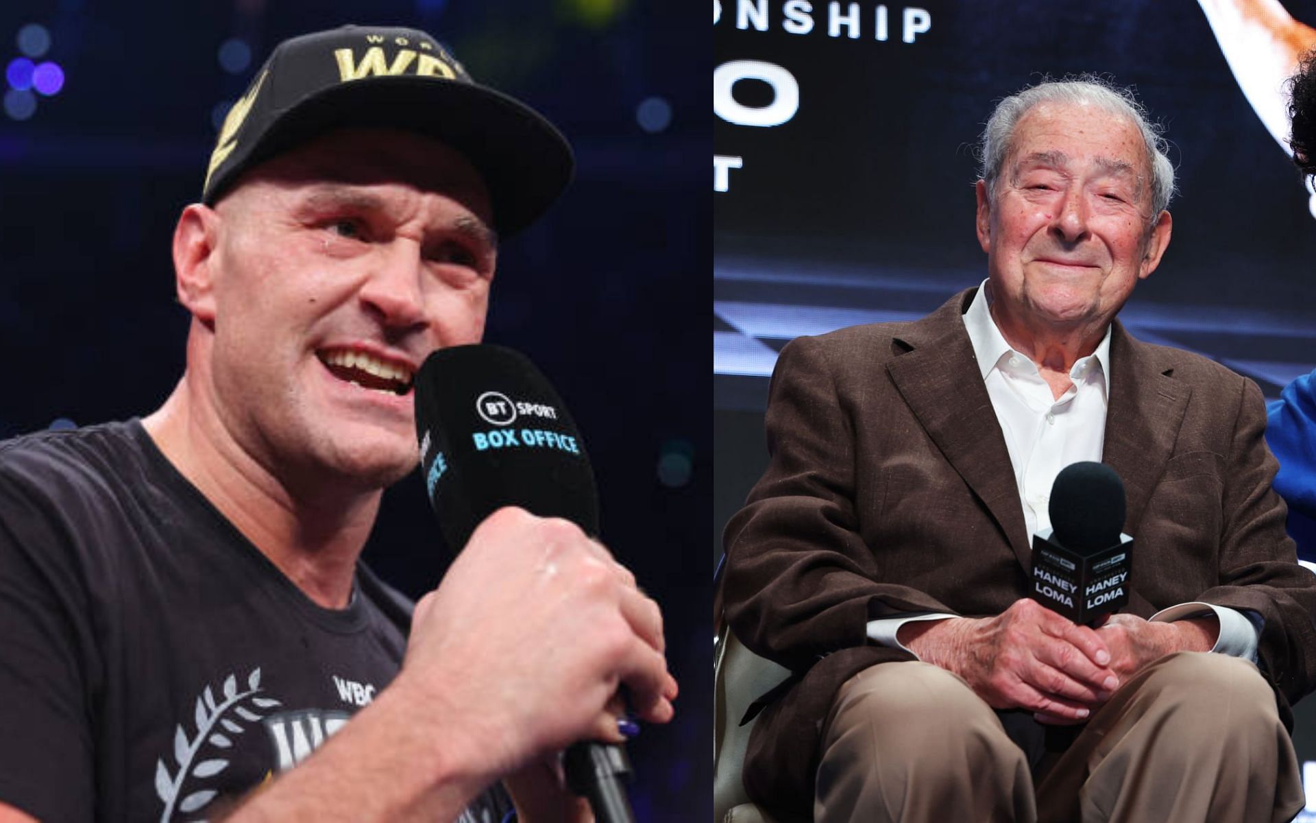 Tyson Fury (left) and Bob Arum (right)