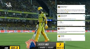 "Worst player with the bat this season for CSK" - Fans react as Moeen Ali scores 7 off 12 balls vs DC in IPL 2023