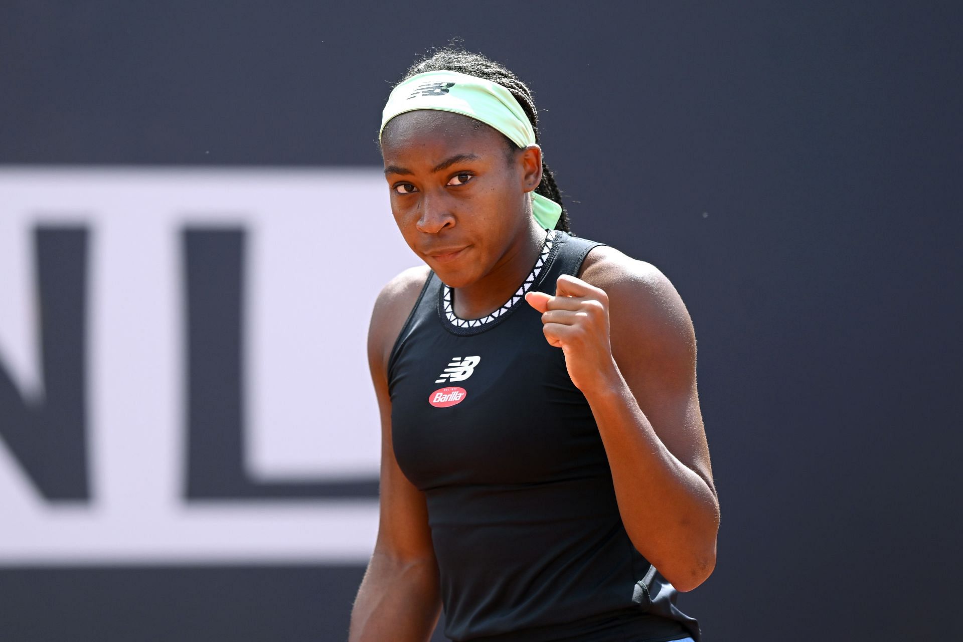 Coco Gauff pictured at the Internazionali BNL D'Italia 2023 - Day Seven.