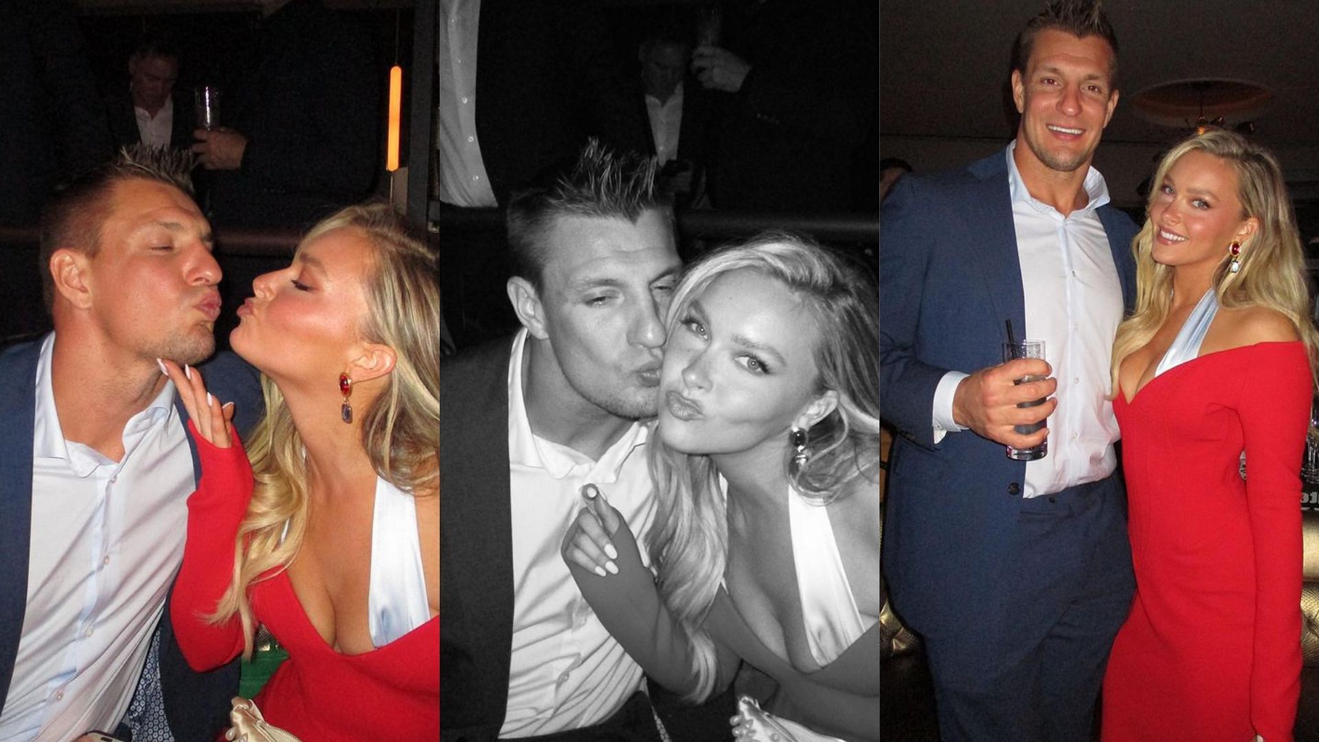 Rob Gronkowski and Camille Kostek at the SI Swimsuit event. (Image credit: @gronk IG)